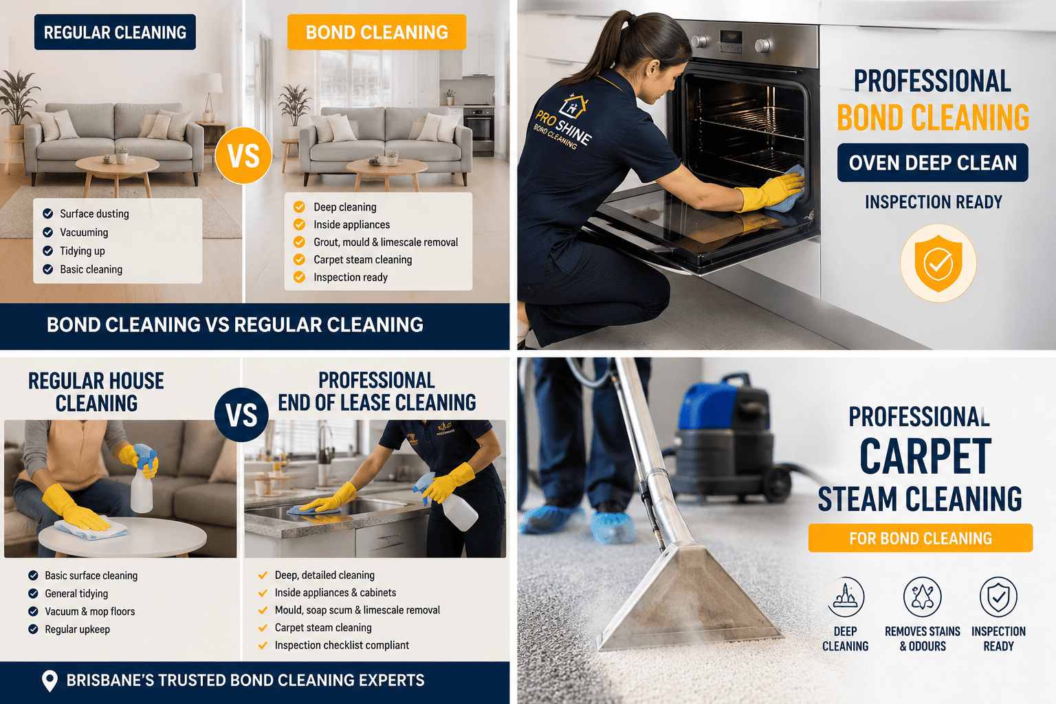 Regular household cleaning vs professional end of lease cleaning Brisbane
